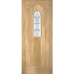 Westminster External Veneered Oak Door with Black Caming
