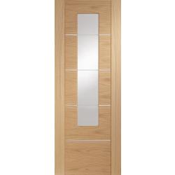 Portici Internal Oak Door with Clear Glass (pre-finished)