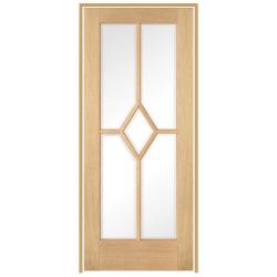 Reims Oak Prehung Internal Door with Clear Bevelled Glass (pre-finished)