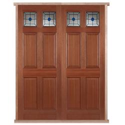 Colonial Toplight Hardwood PreHung Oak Double/French Doors