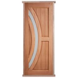 Harrow Frosted Glazed Hardwood External Pre-hung Door Set
