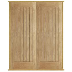 Norfolk Oak PreHung Oak Double/French Doors
