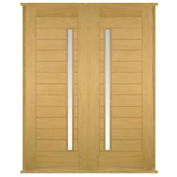 Oslo Oak PreHung Oak Double/French Doors