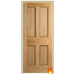 Nostalgia 4 Panel Internal Oak Prehung Fire Door (un-finished)