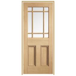 Downham Oak Prehung Door with Clear Glass (un-finished)