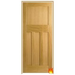 DX 30's Style Oak Prehung Fire Door (un-finished)
