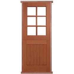 Prehung Solid Hardwood Stable 6 Light External Door