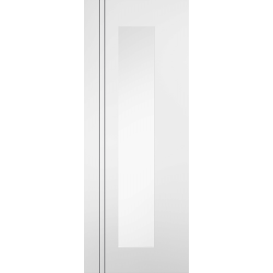Sierra Blanco White (pre-finished) Prehung Door with Clear Glass