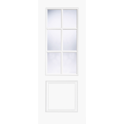 Berlin Pre-Finished White Internal Door with Clear Glass (hollow core)