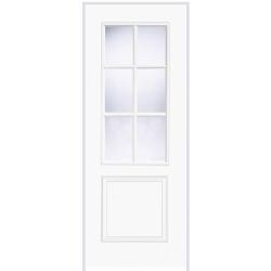 Berlin Smooth (hollow core) Pre-finished White Prehung Door with Clear Glass