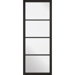 Soho Black (pre-finished) Internal Door with Clear Glass