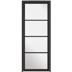 Soho Black Prehung Internal Door with Clear Glass