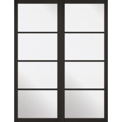 Soho 4-Light Black Double Doors with Clear Glass (pre-finished)