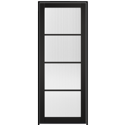 Soho Black Prehung Internal Door with Reeded Glass
