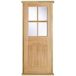 Prehung Solid Oak Stable 4 Light External Door