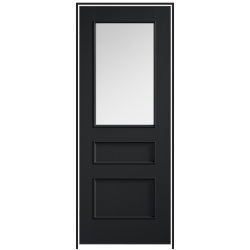 Toledo with Clear Glass Charcoal Black Prehung Door