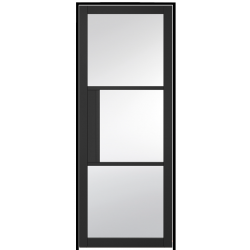 Tribeca Black Prehung Internal Door with Clear Glass