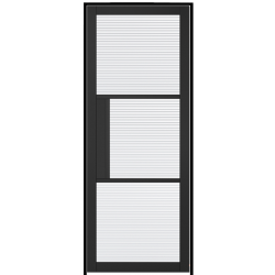 Tribeca Black Prehung Internal Door with Reeded Glass