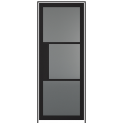 Tribeca Black Prehung Internal Door with Tinted Glass