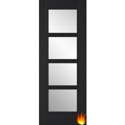 Vancouver Charcoal Black 4L Glazed Fire Door (pre-finished)