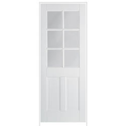 Canterbury Primed White Prehung Door with Clear Glass