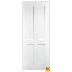 London 4 Panel Primed White Prehung Internal Fire Door (FD30)