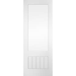 Mexicano 1-Light ¾ Glazed White Primed Door
