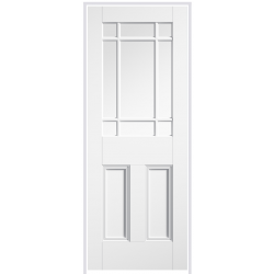 Downham 9L White Prehung Door with Clear Glass