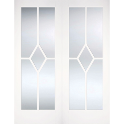 Reims White Primed Internal Door Pair