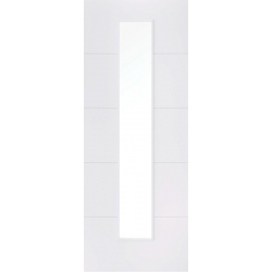 Santandor Internal White Primed Door with Clear Glass