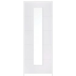 Santandor Primed White Prehung Internal Door with Clear Glass