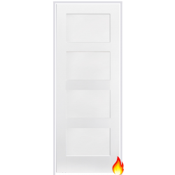 Shaker 4 Panel Primed White Prehung Internal Fire Door (FD30)