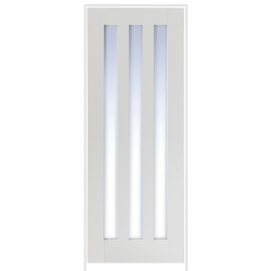 Utah Primed White Prehung Internal Door with Clear Glass