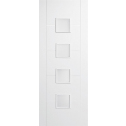 Vancouver 4-Light White Primed Internal Door (with frosted glass)
