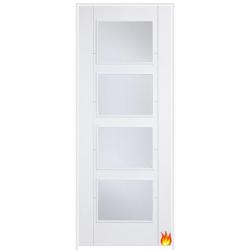 Vancouver (clear glass) Primed White Prehung Fire Door (FD30)