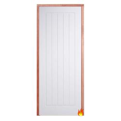 Cottage White Primed PAS 24 Fire-Resistant Flat Entrance Door Set