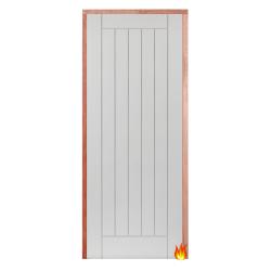 Savoy White Primed PAS 24 Fire-Resistant Flat Entrance Door Set