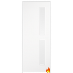 16G Flush Primed White Prehung Internal Fire Door with Clear Glass (FD30)