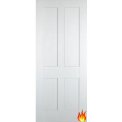 Victorian Shaker 4 Panel White Primed Internal Fire Door (FD30)