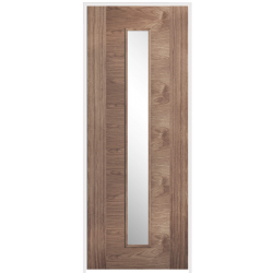Sofia Walnut Prehung Internal Door with Clear Glass