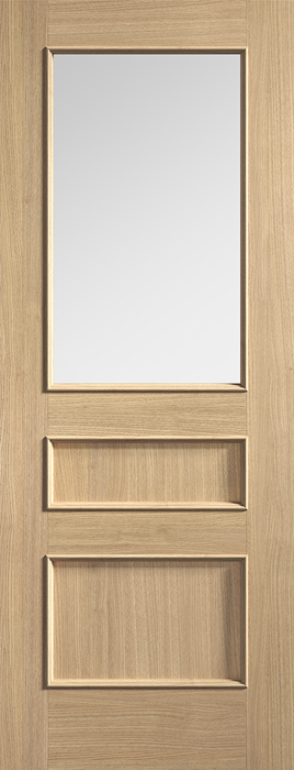 Toledo Internal Oak Door with Clear Glass (pre-finished)