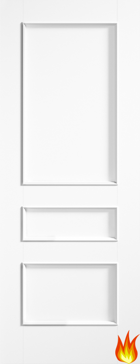 Toledo 3 Panel White Primed Fire Door (FD30)
