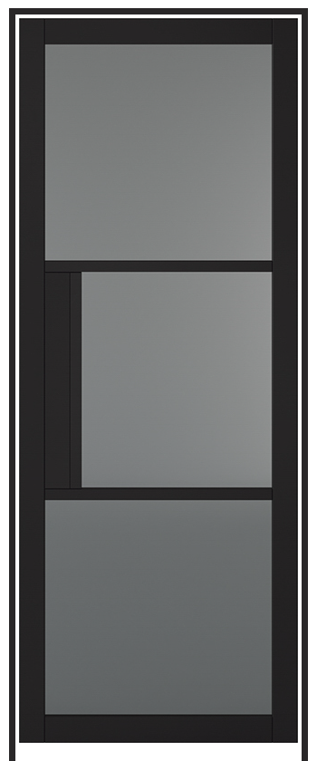 Tribeca Black Prehung Internal Door with Tinted Glass