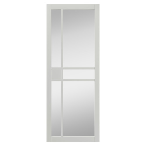 City 5 Panel White Internal Door with Clear Glass