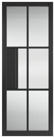 Civic Black (pre-finished) Internal Door with Horizontal Reeded Glass