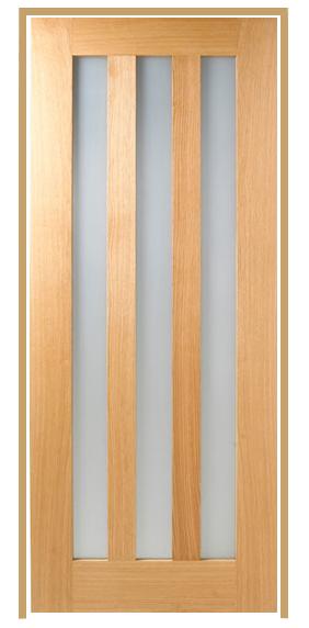Utah Internal Oak Prehung Door with Clear Glass (un/pre-finished)