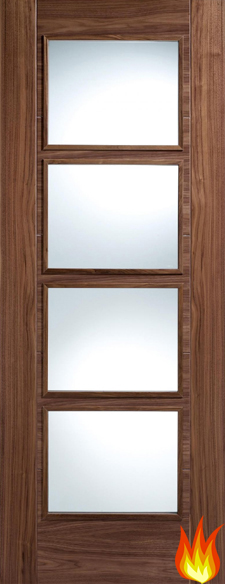 Vancouver Glazed Internal Walnut Fire Door (pre-finished)