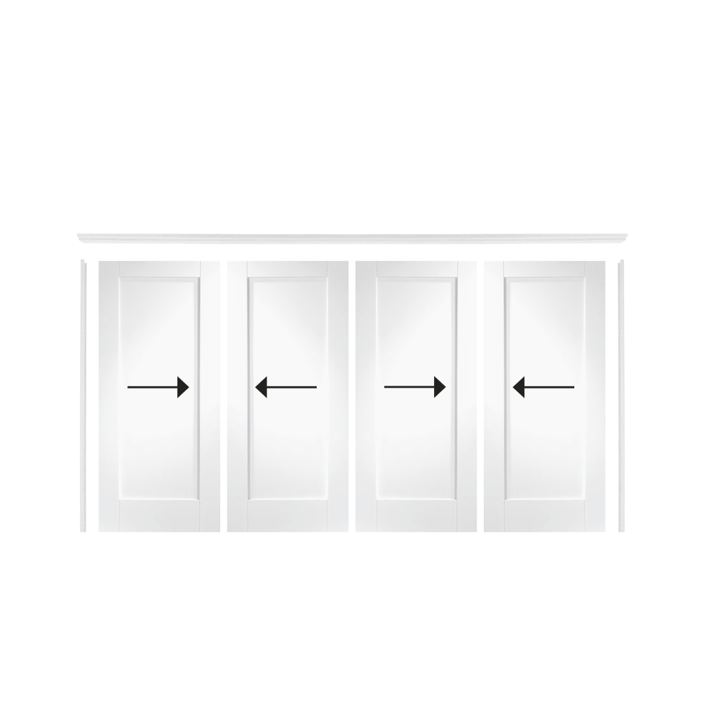 White 4 Door Double Top Wardrobe Frame (Inc. Hardware Kit)