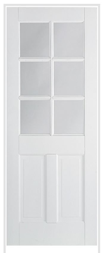 Canterbury Primed White Prehung Door with Clear Glass