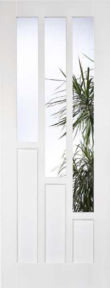 Coventry 3P/3L White Clear Glazed Internal Door (primed)
